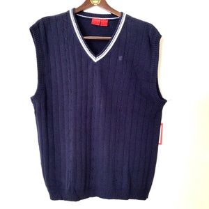 Navy-blue men’s pullover, sweater, vest